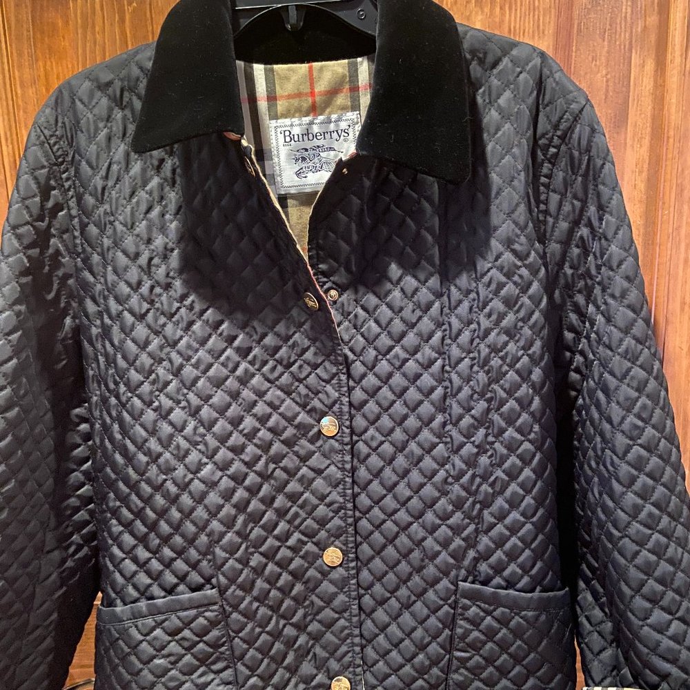 Burberry Black Quilted Jacket  SZ S.